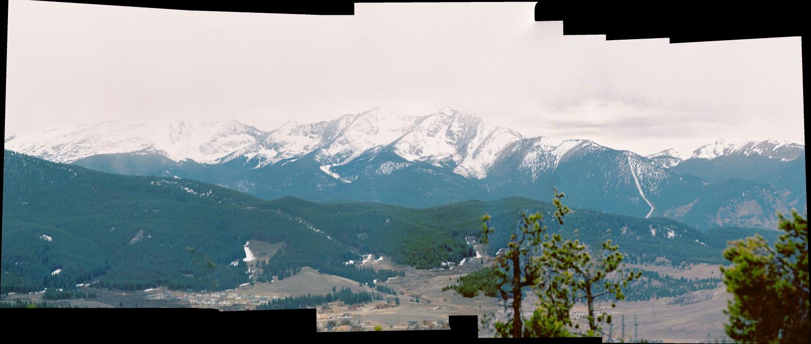 Mountain range down the valley