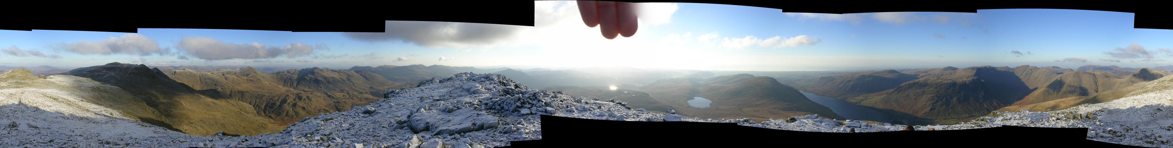 360 degree panorama from the top of Scafell