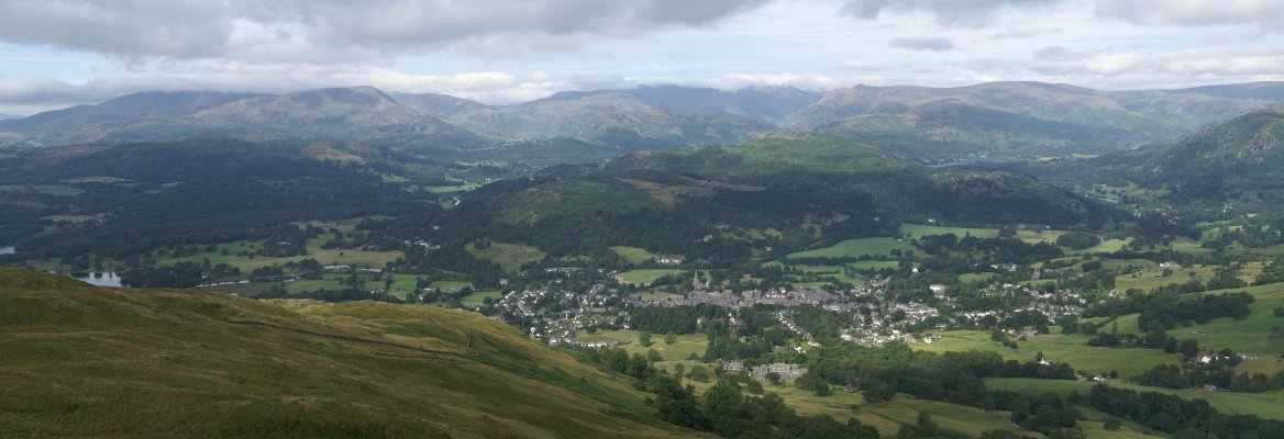 Ambleside and High Raise from Wansfell Pike