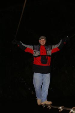 Rick, walking the rope bridge
