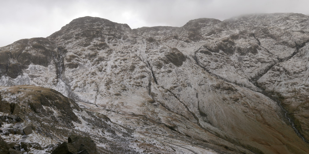 The side of Skafell Pike from the side of Great Gable