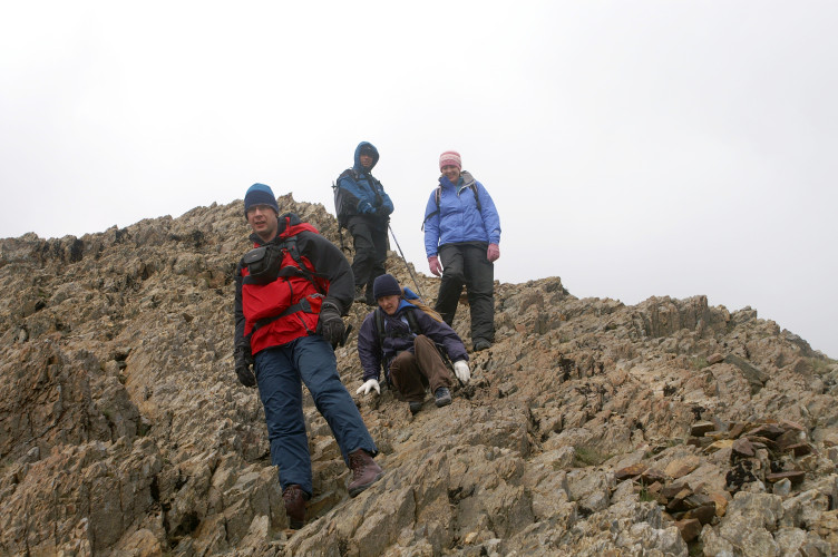 The group, descending the ridge