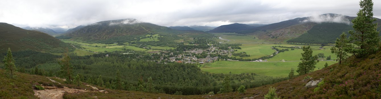 Looking East onto Braemar and the Dee Valley