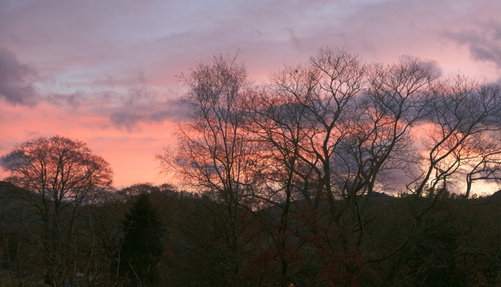 Sunset from the youth hostel window