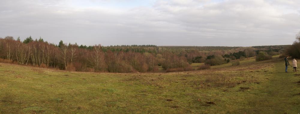 Looking down from the car parks