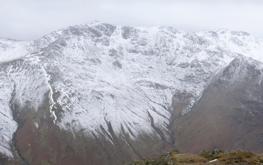 Bow Fell, and our route from the previous day