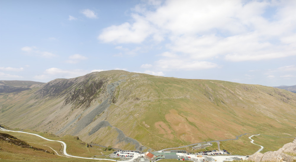 Honister pass and slate mine from Grey Knotts