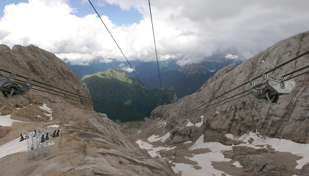 Looking down the second stage