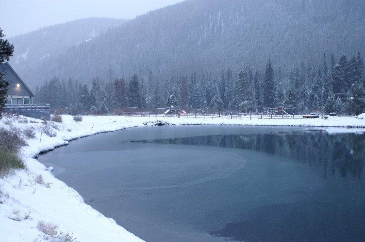 The lake, freezing over The lake, freezing over